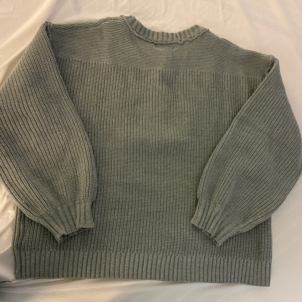 Anniewear Gray Button-Up Ribbed Sweater M - Picture 7 of 8